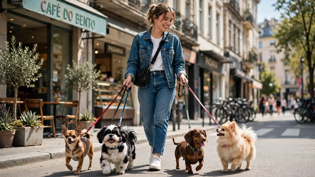 Voluntária Levando Cães para Passear